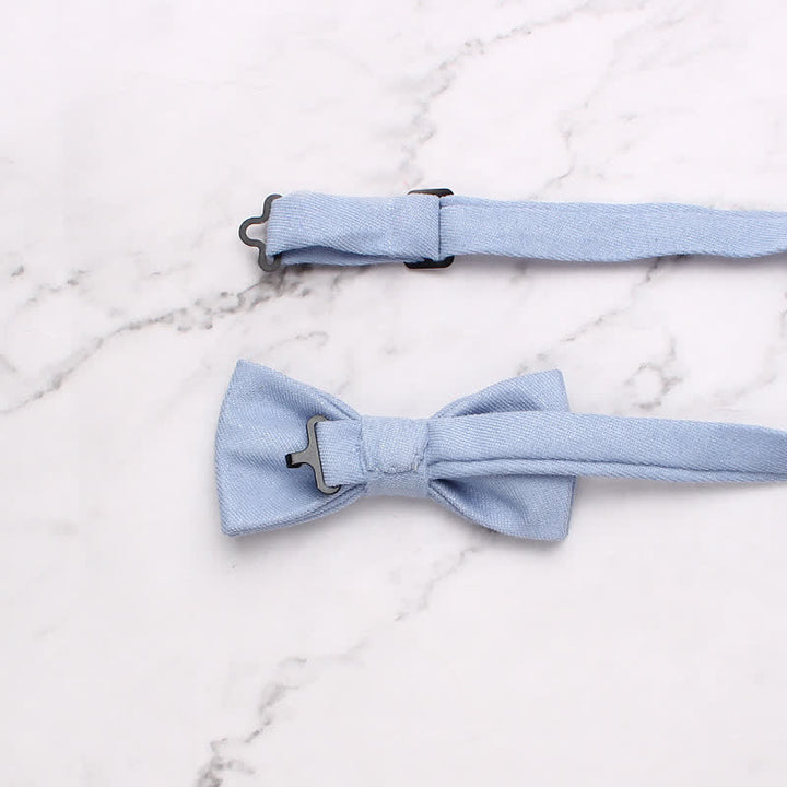 Nœud papillon simple et doux de couleur unie pour enfant
