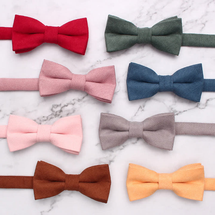 Nœud papillon simple et doux de couleur unie pour enfant