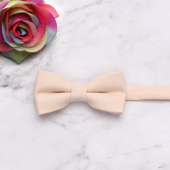 Nœud papillon simple et doux de couleur unie pour enfant