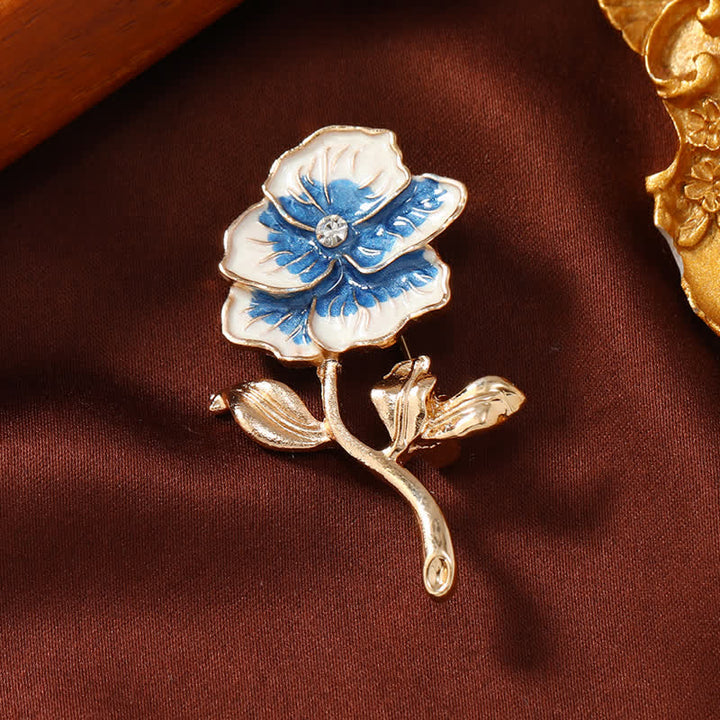 Broche florale émaillée pour femme en forme de petit tournesol