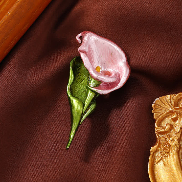 élégante Broche en émail avec œillet pour femme