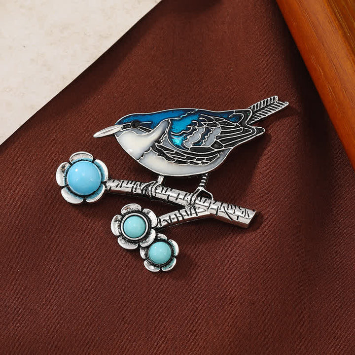 Broche tarte imitation turquoise bleue pour femme