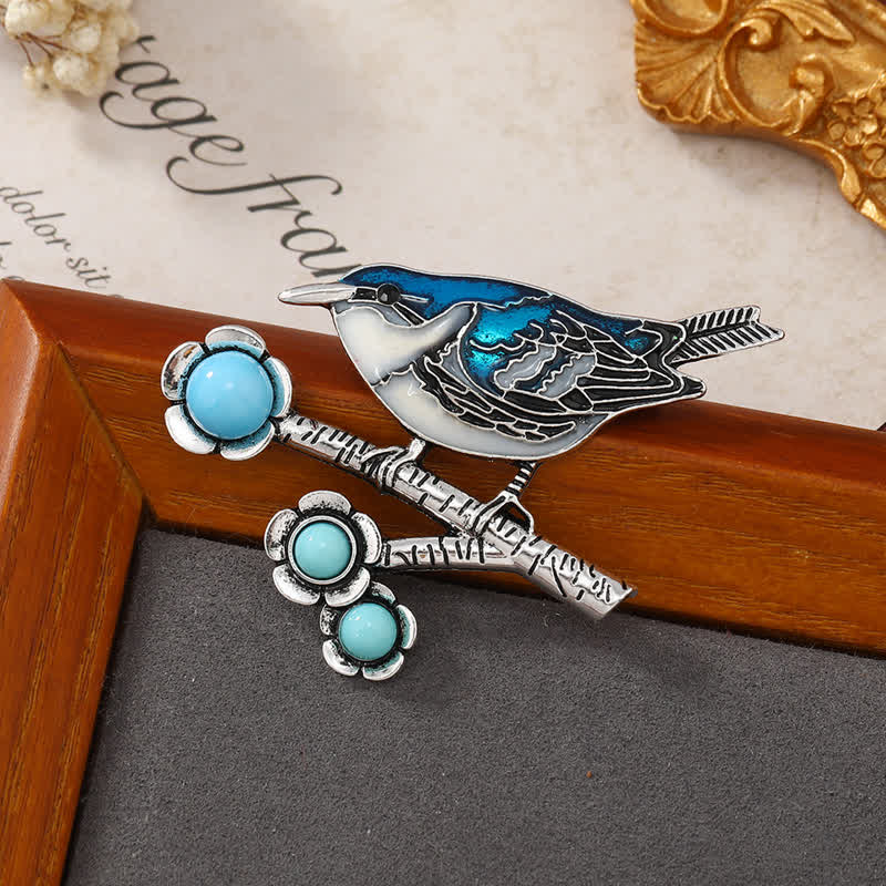 Broche tarte imitation turquoise bleue pour femme