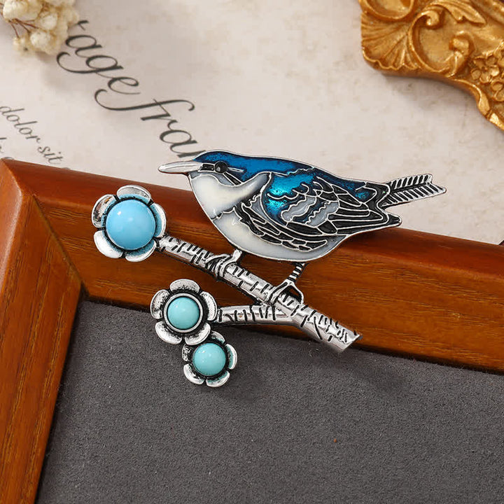 Broche tarte imitation turquoise bleue pour femme