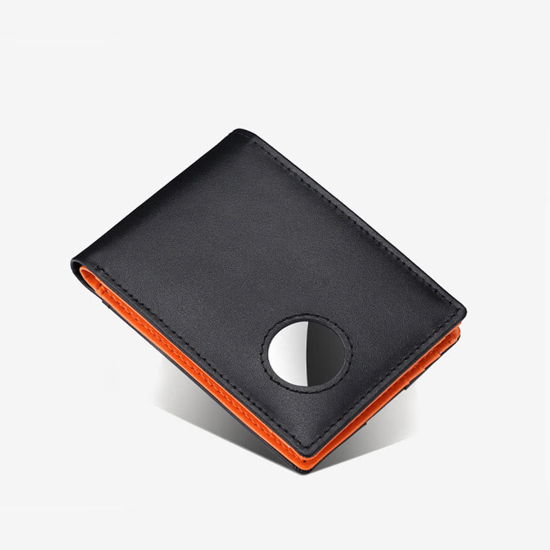 Portefeuille antivol en cuir avec blocage RFID et poche avant et support Airtag