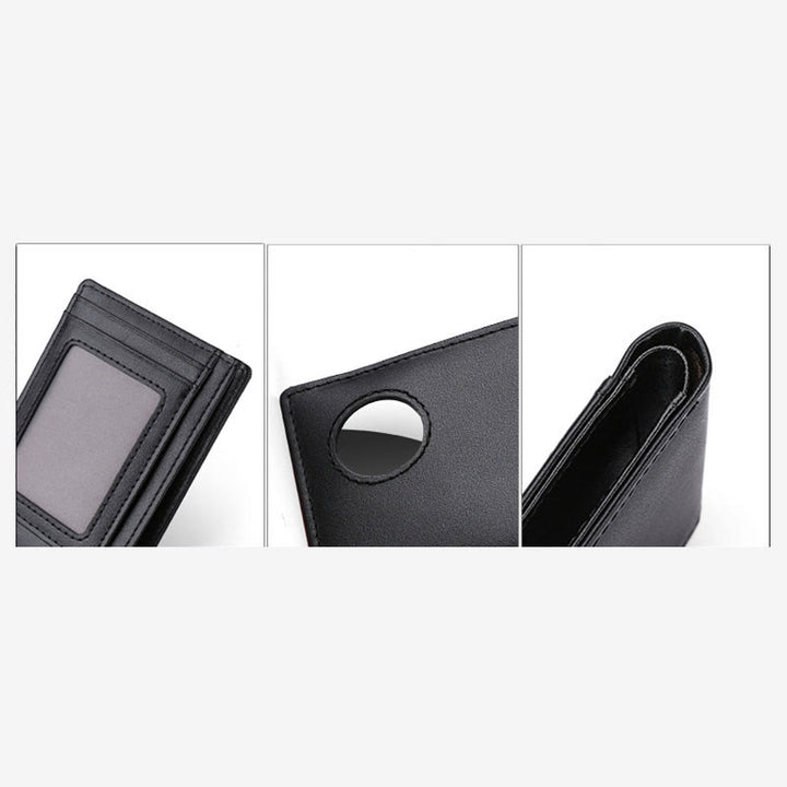 Portefeuille antivol en cuir avec blocage RFID et poche avant et support Airtag