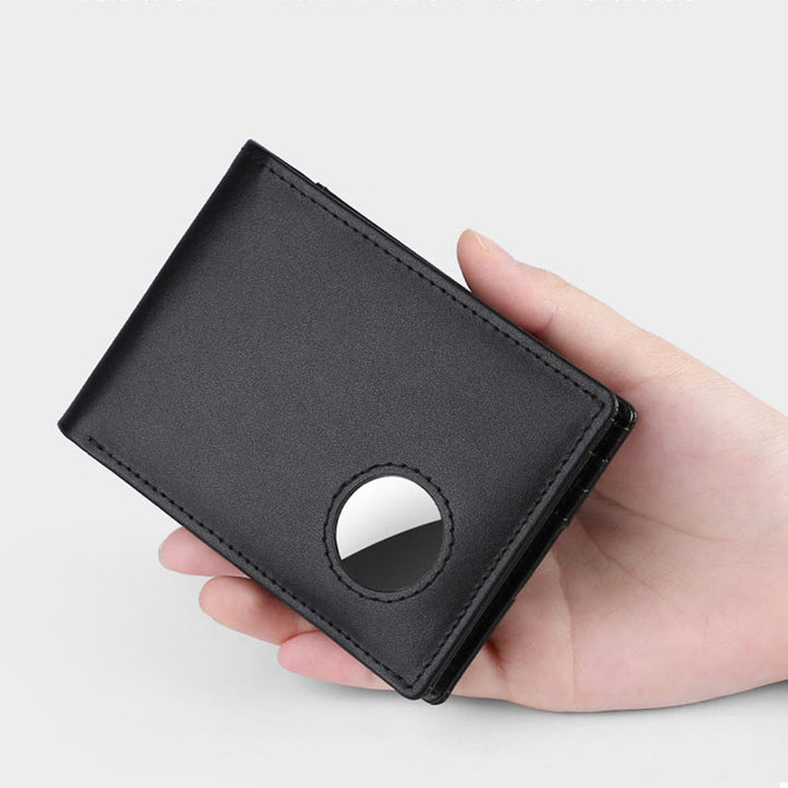 Portefeuille antivol en cuir avec blocage RFID et poche avant et support Airtag