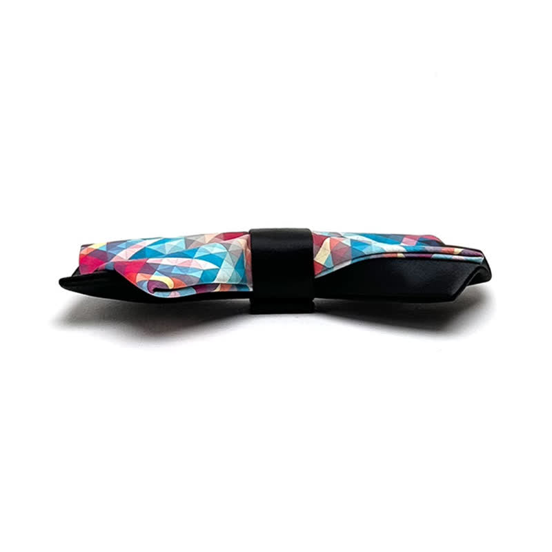 Nœud papillon fantaisie noir mercerisé à imprimé numérique pour homme