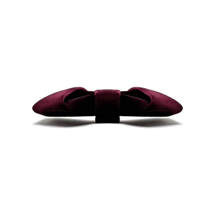 Nœud papillon en velours de couleur unie pour homme, série rouge foncé