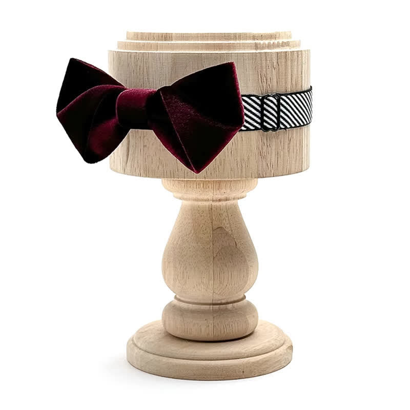 Nœud papillon en velours de couleur unie pour homme, série rouge foncé