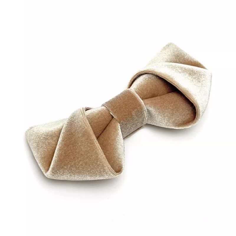 Nœud papillon en velours de couleur unie pour homme, série marron champagne