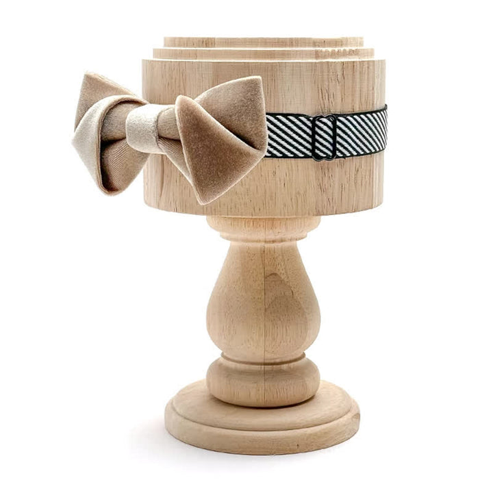 Nœud papillon en velours de couleur unie pour homme, série marron champagne