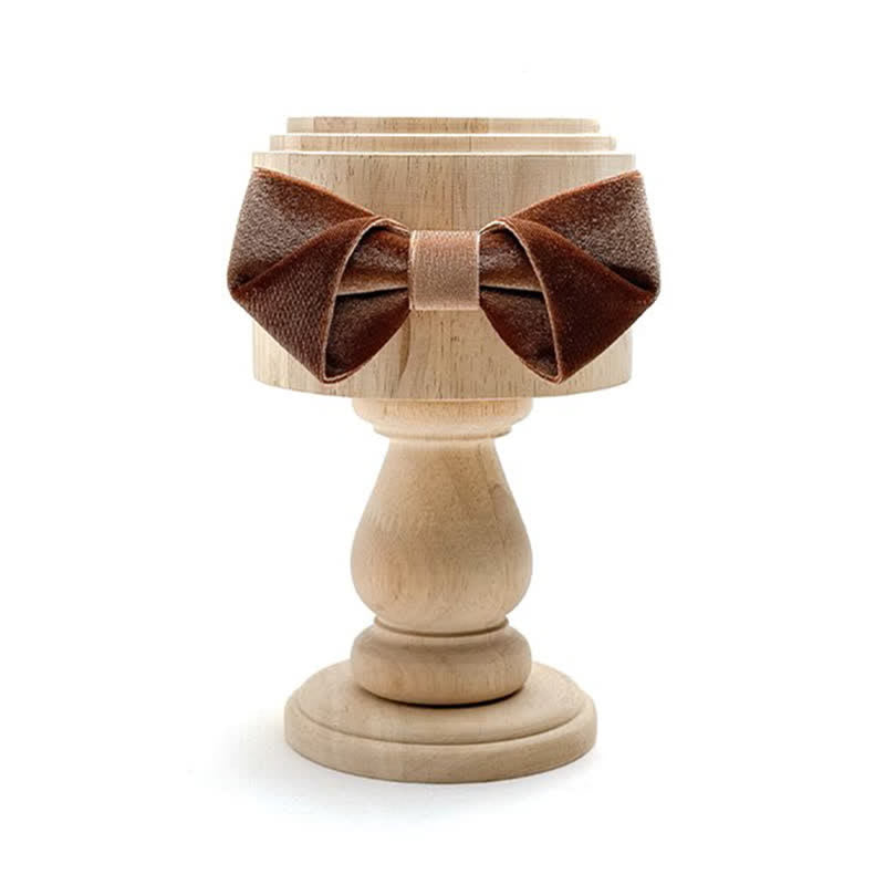 Nœud papillon en velours de couleur unie pour homme, série marron champagne