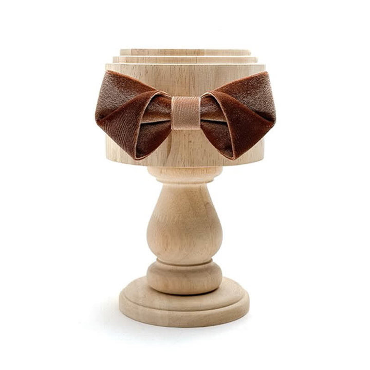 Nœud papillon en velours de couleur unie pour homme, série marron champagne