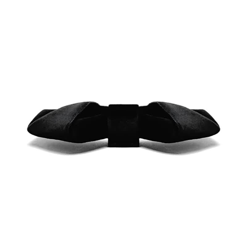 Nœud papillon en velours de couleur unie pour homme série Black Night