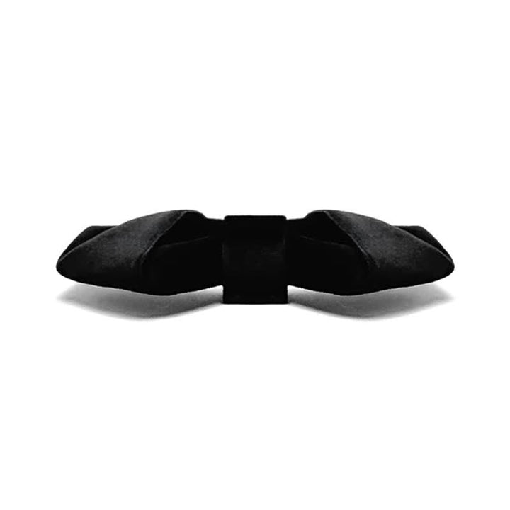 Nœud papillon en velours de couleur unie pour homme série Black Night