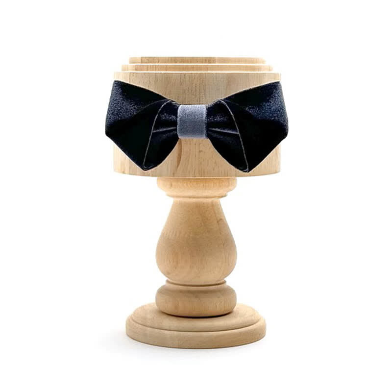Nœud papillon en velours de couleur unie pour homme série Black Night