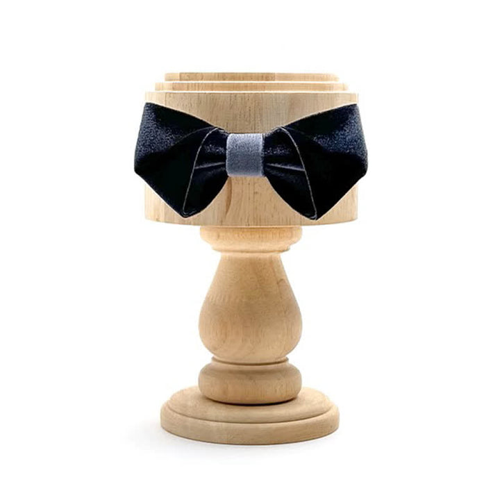 Nœud papillon en velours de couleur unie pour homme série Black Night
