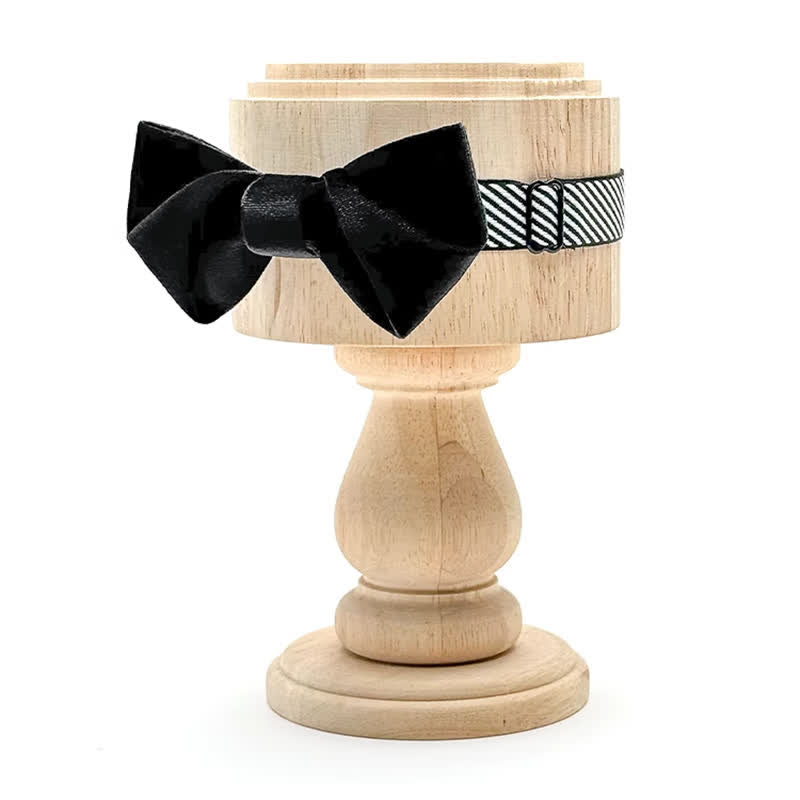 Nœud papillon en velours de couleur unie pour homme série Black Night