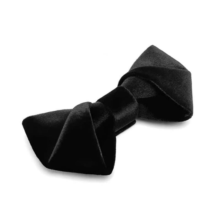 Nœud papillon en velours de couleur unie pour homme série Black Night