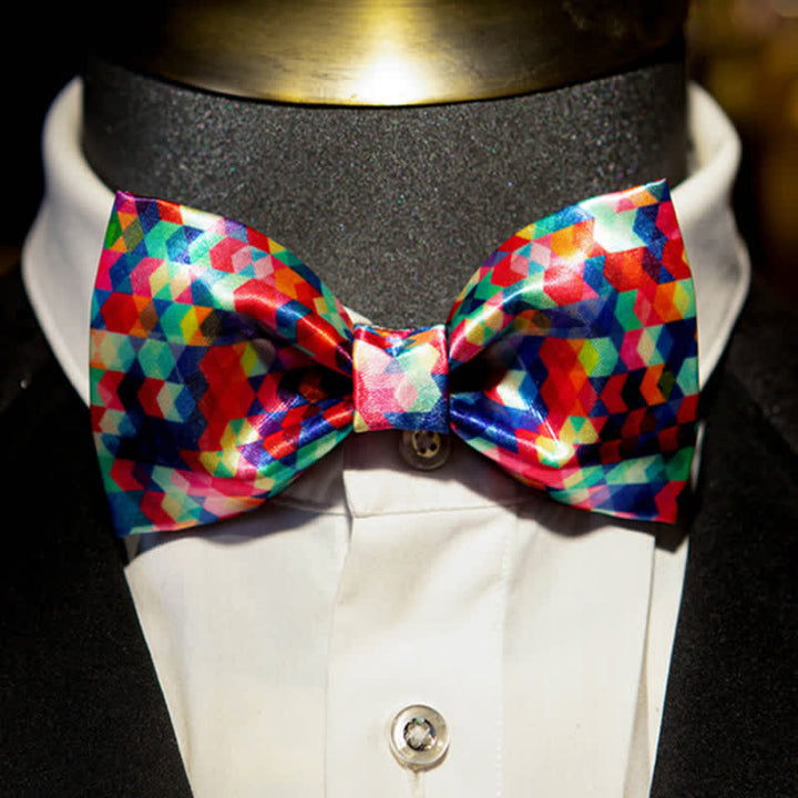 Nœud papillon à imprimé coloré pour homme avec motif kaléidoscope éblouissant