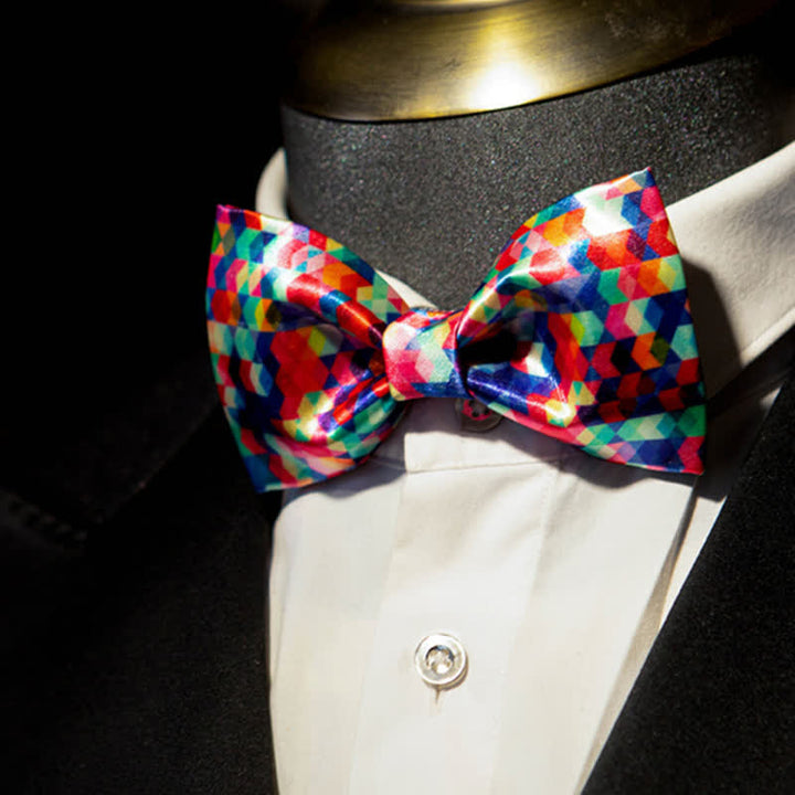 Nœud papillon à imprimé coloré pour homme avec motif kaléidoscope éblouissant