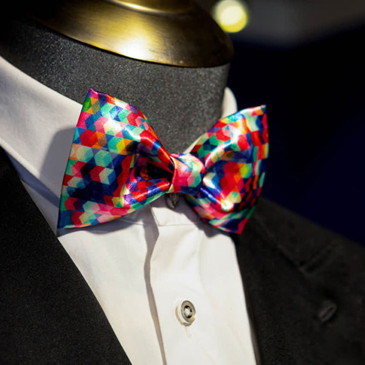 Nœud papillon à imprimé coloré pour homme avec motif kaléidoscope éblouissant
