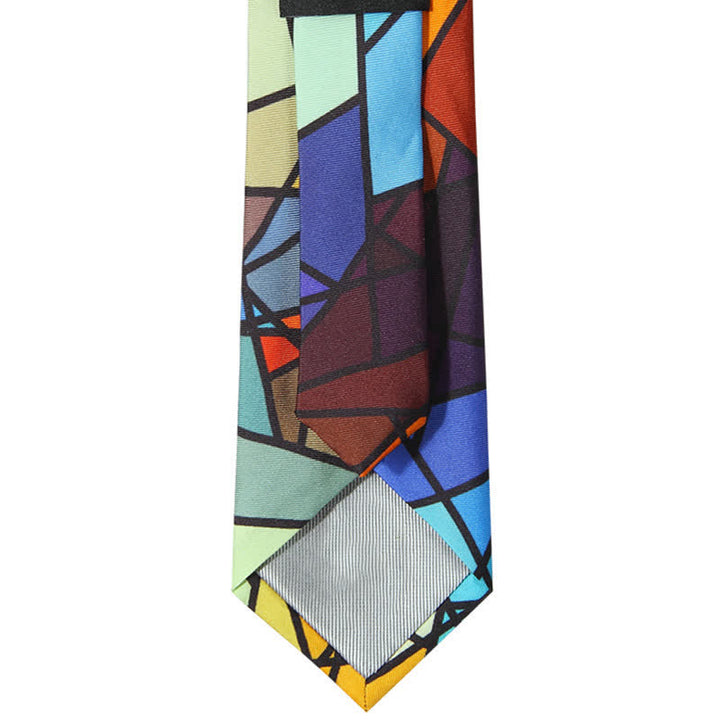 Cravate pour homme à imprimé coloré mosaïque abstraite