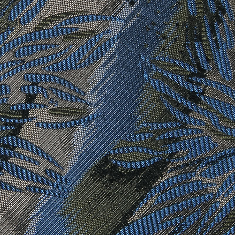Cravate vintage à motif floral gris et bleu pour homme