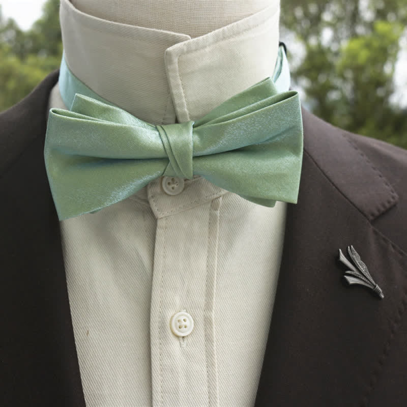 Nœud papillon double épaisseur de couleur unie pour homme