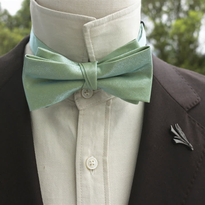 Nœud papillon double épaisseur de couleur unie pour homme