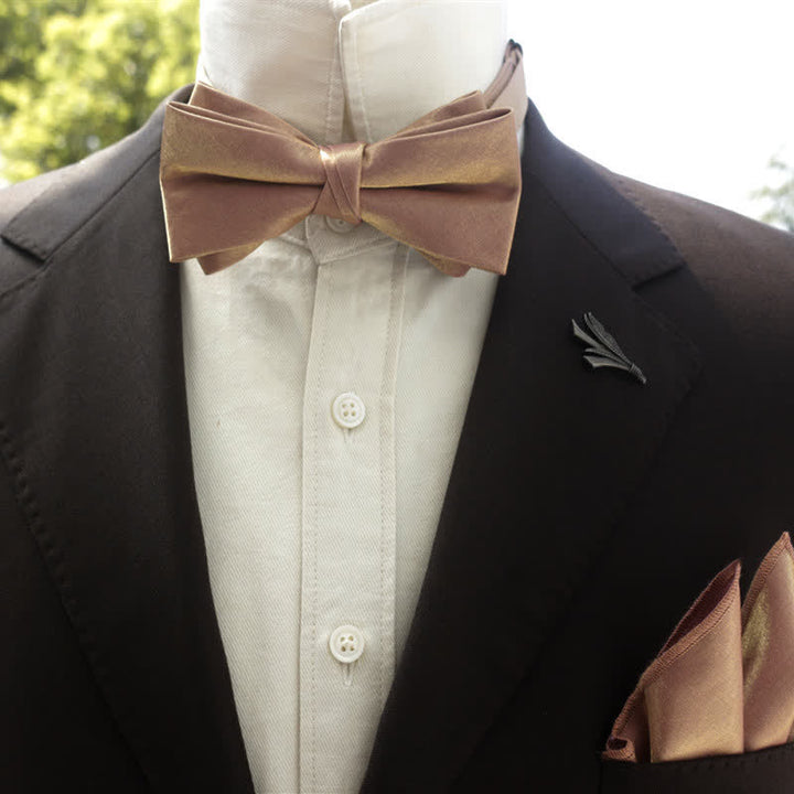 Nœud papillon double épaisseur de couleur unie pour homme