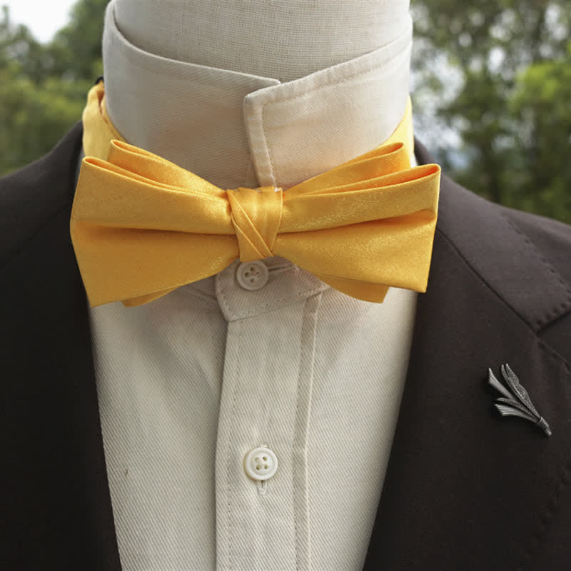 Nœud papillon double épaisseur de couleur unie pour homme
