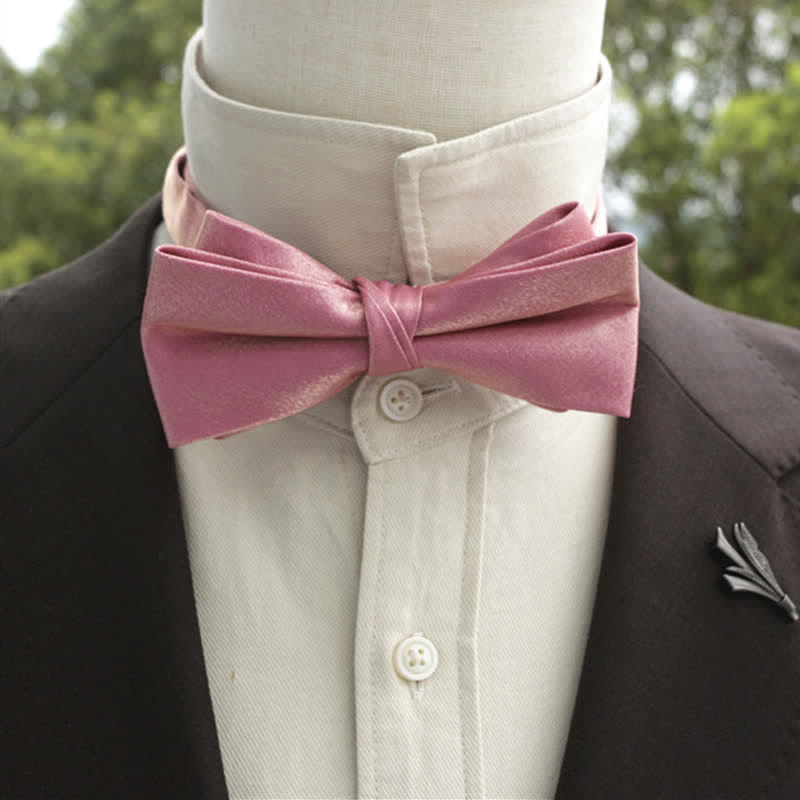 Nœud papillon double épaisseur de couleur unie pour homme