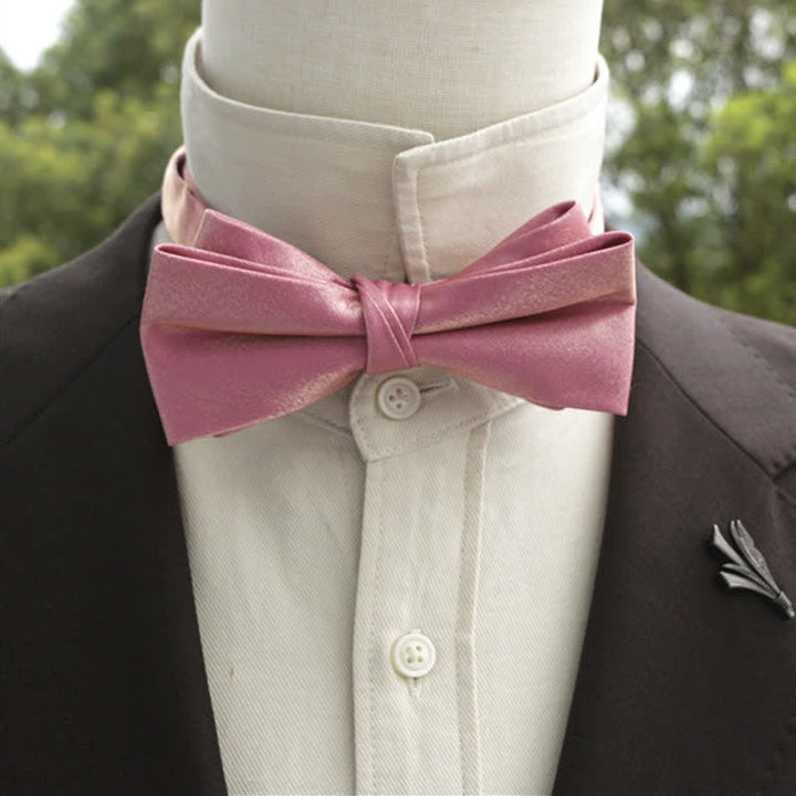 Nœud papillon double épaisseur de couleur unie pour homme