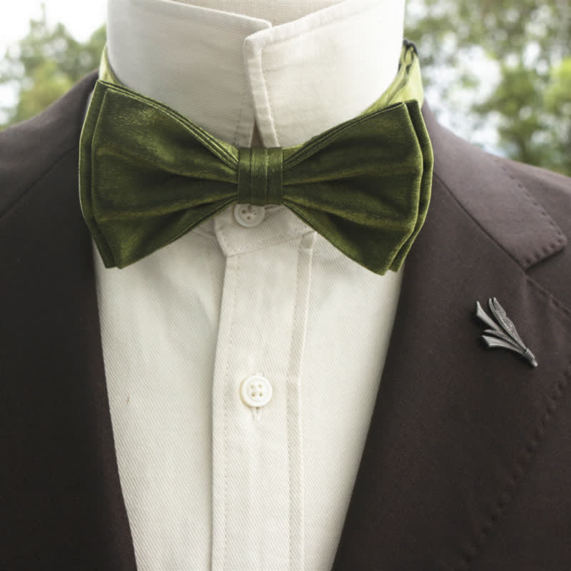 Nœud papillon double épaisseur de couleur unie pour homme