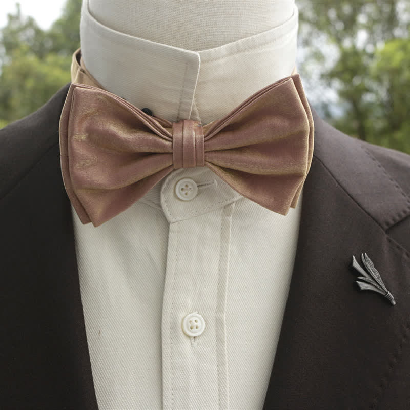 Nœud papillon double épaisseur de couleur unie pour homme