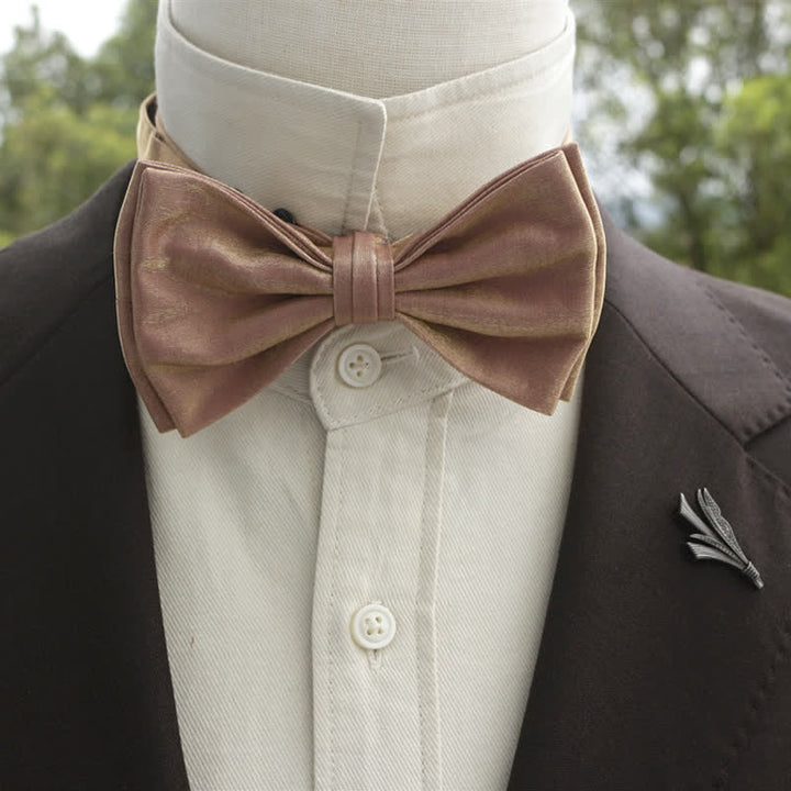 Nœud papillon double épaisseur de couleur unie pour homme