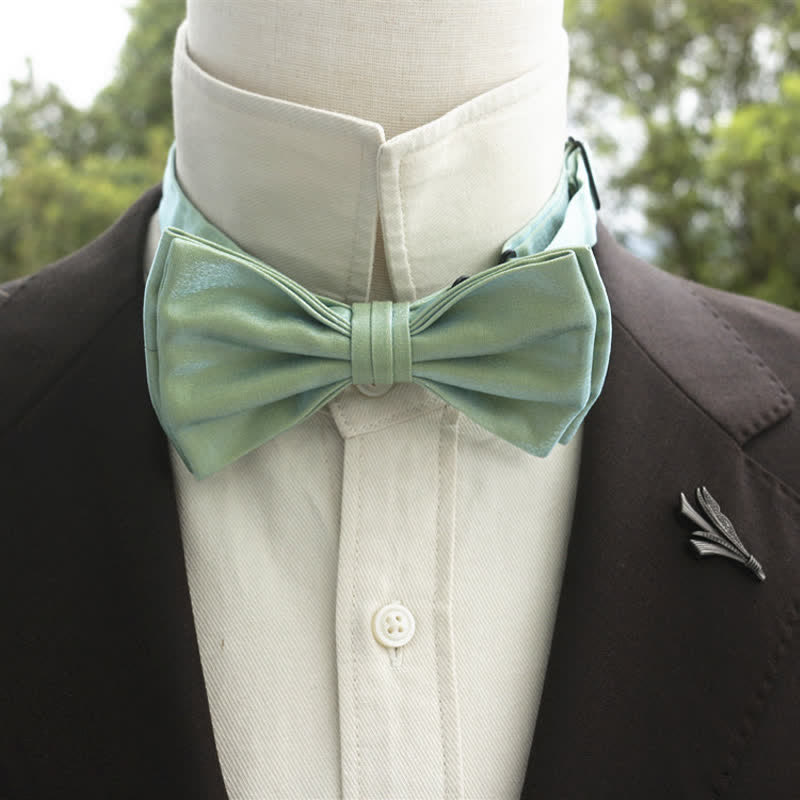 Nœud papillon double épaisseur de couleur unie pour homme