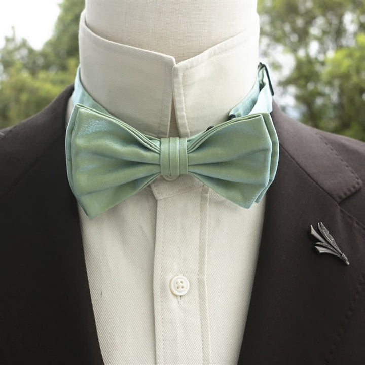 Nœud papillon double épaisseur de couleur unie pour homme