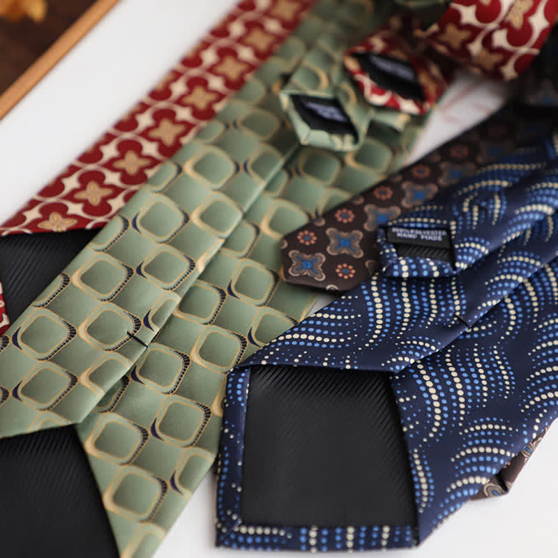Cravate à motif géométrique vintage pour homme