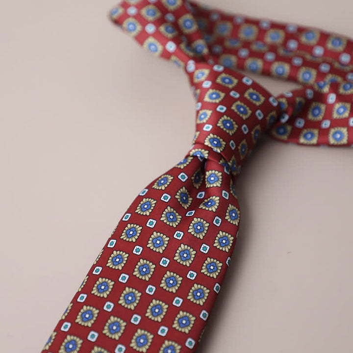 Cravate à motif géométrique vintage pour homme