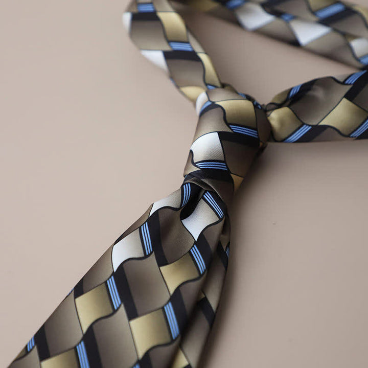 Cravate à motif géométrique vintage pour homme