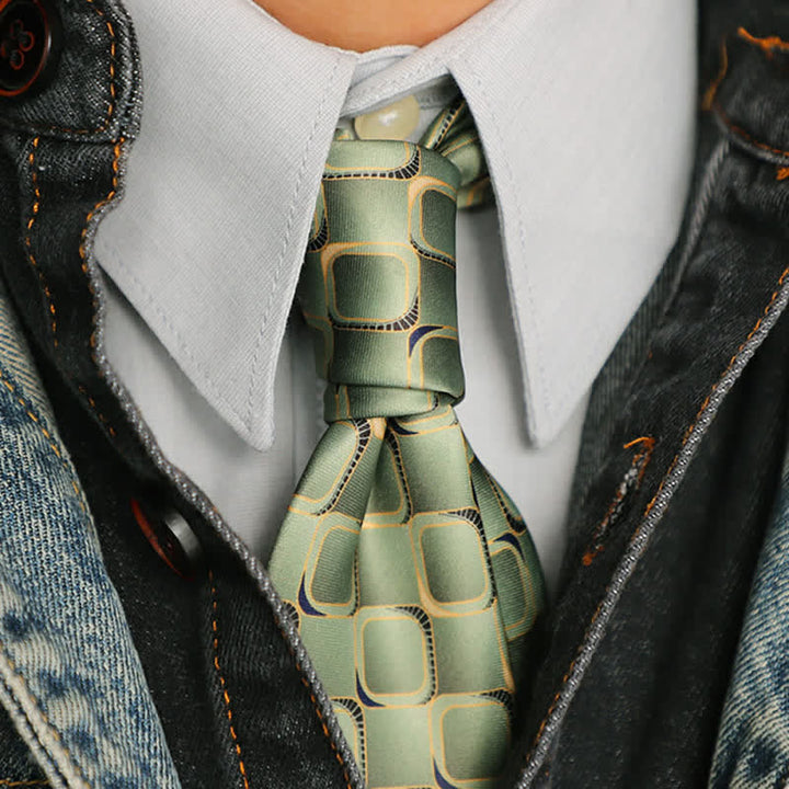 Cravate à motif géométrique vintage pour homme