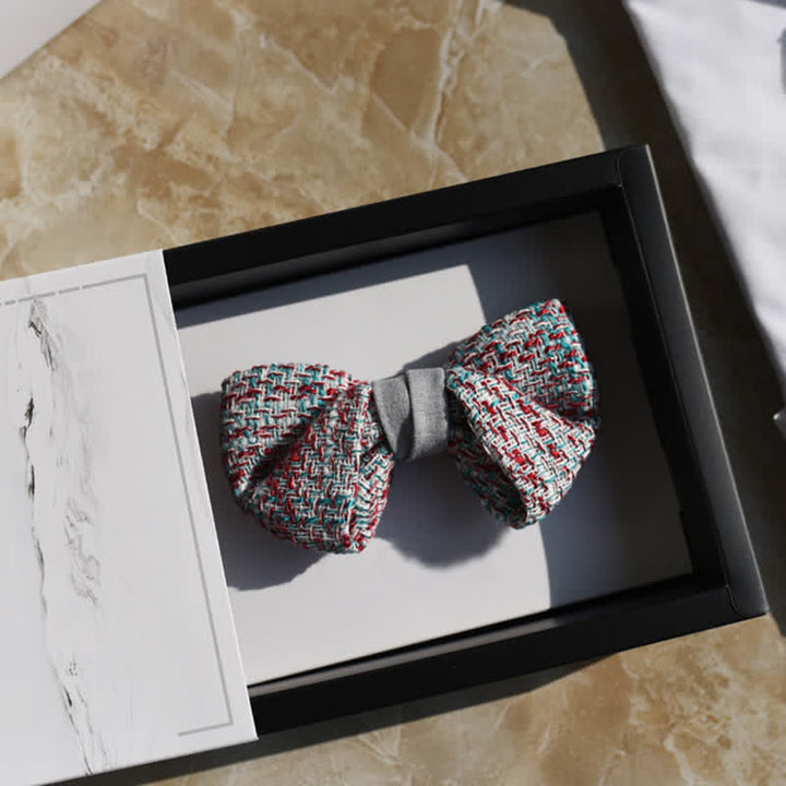 Nœud papillon tissé pour homme, mélange de couleurs gris, rose et bleu