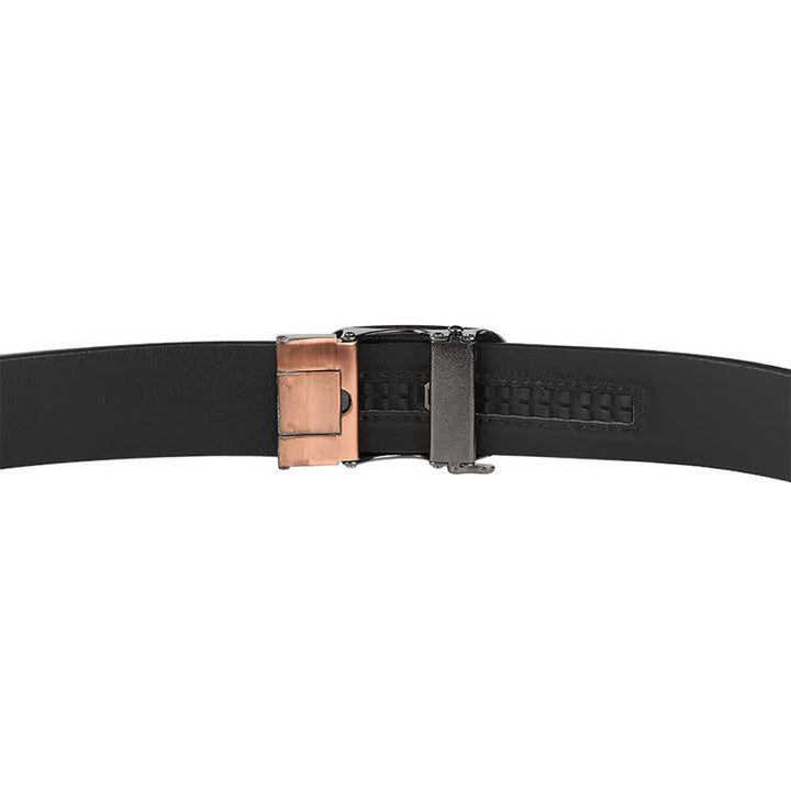 Ceinture en cuir à boucle automatique pour homme avec tête de fantôme