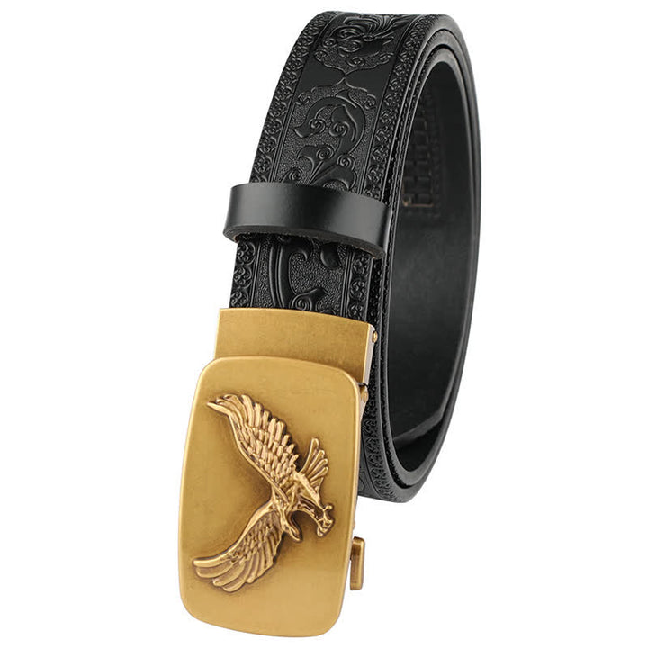 Ceinture en cuir à boucle automatique Flying Eagle pour homme