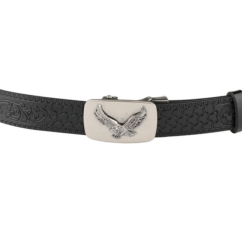 Ceinture en cuir à boucle automatique Flying Eagle pour homme