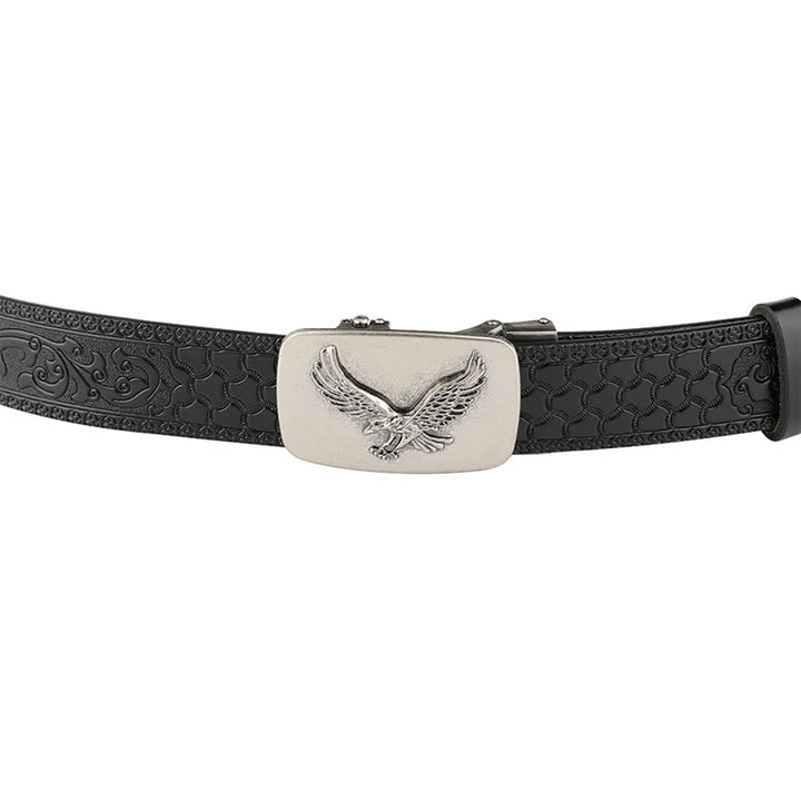 Ceinture en cuir à boucle automatique Flying Eagle pour homme