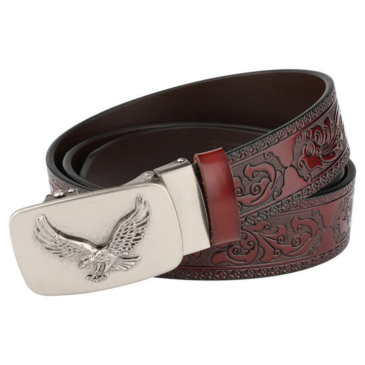 Ceinture en cuir à boucle automatique Flying Eagle pour homme